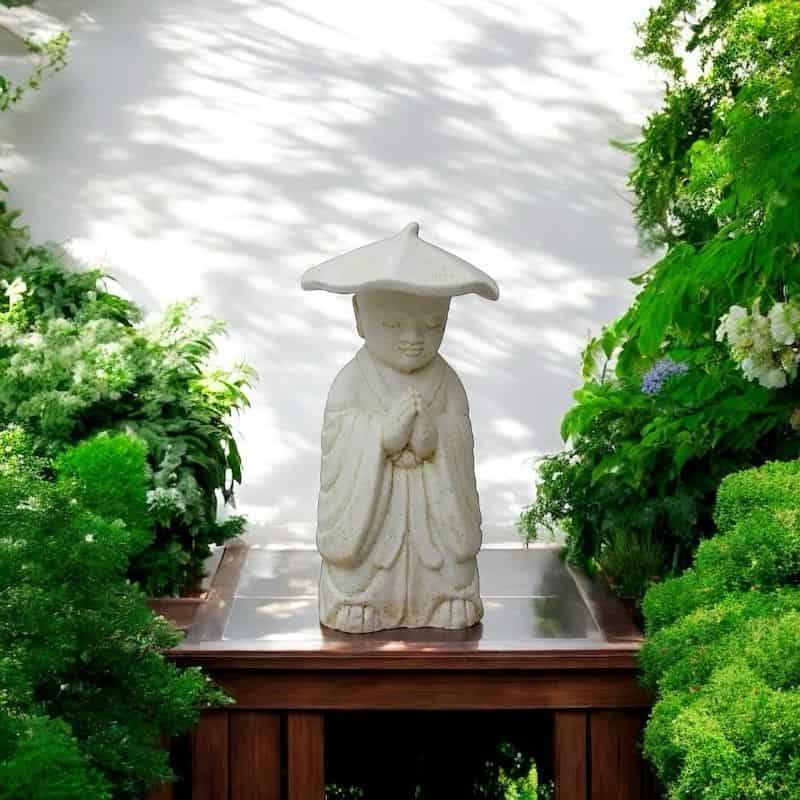 Statue Moine chapeau - 60 cm